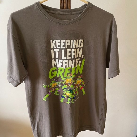 Teenage mutant ninja turtle T-shift Size M gray /  Keeping it lean means clean - Picture 1 of 6